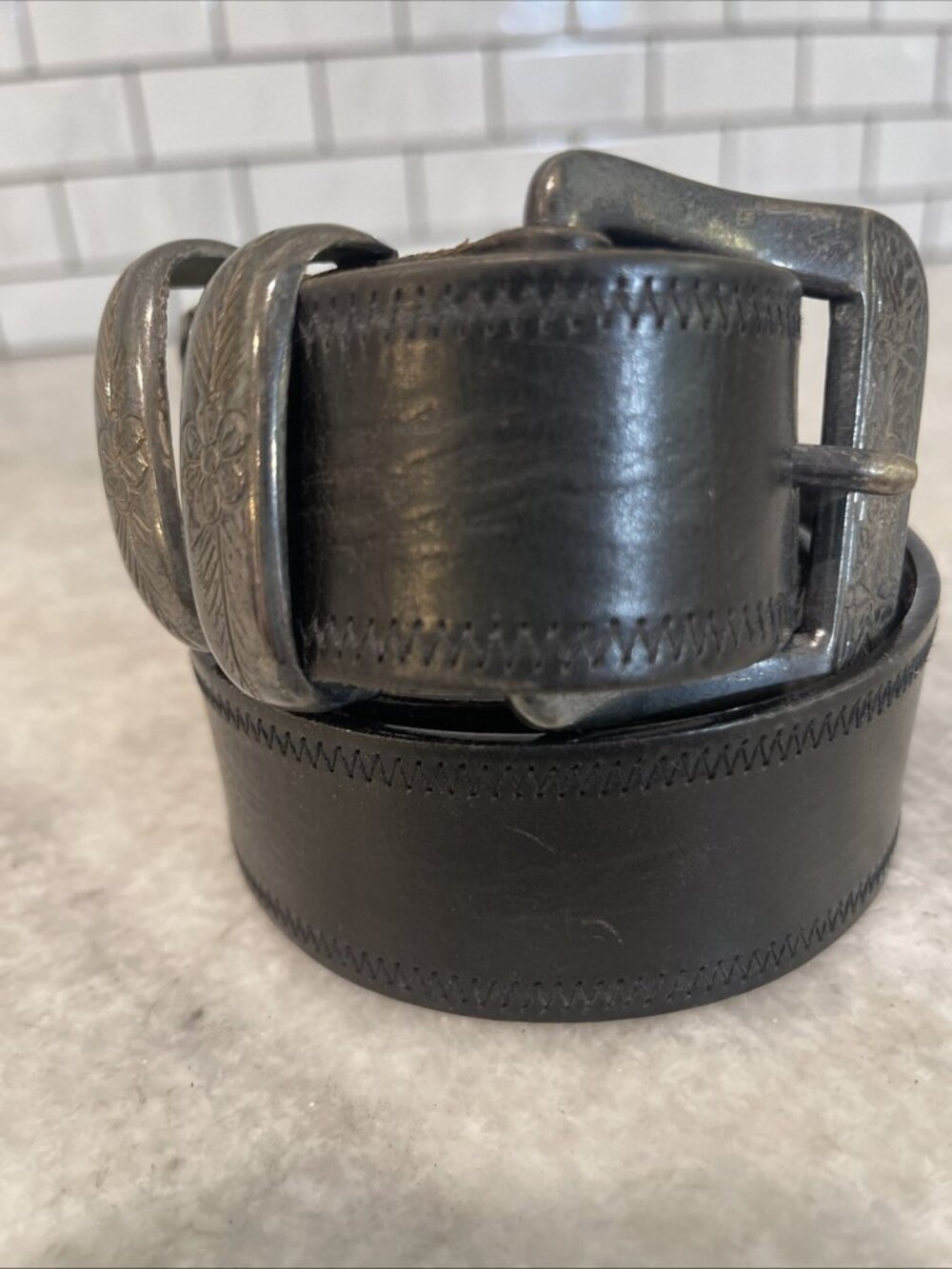 Vintage Jennifer Graham Belt Womens Medium Brown Leather Western Boho Rodeo